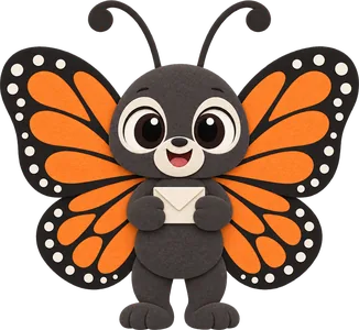 Nata, la mariposa monarca de Seica, lleva una nota con el plan.